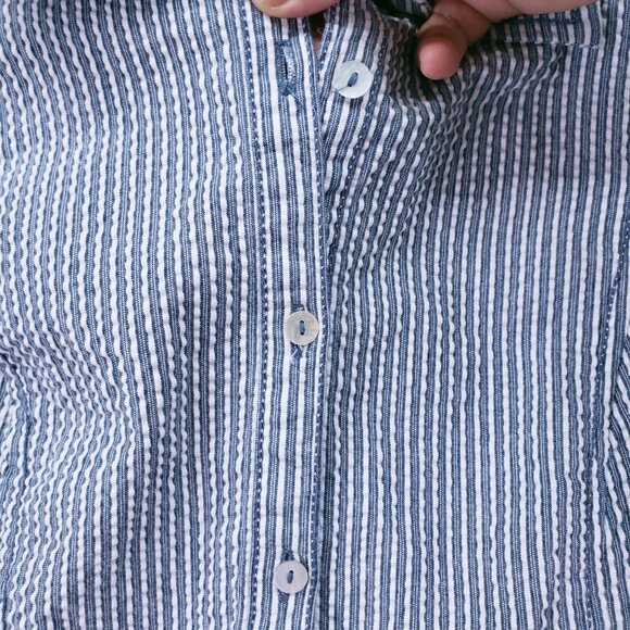 Max Studio Blue n White Striped Button Collar Preppy Sheath Shirt Dress Size XL - Picture 9 of 14